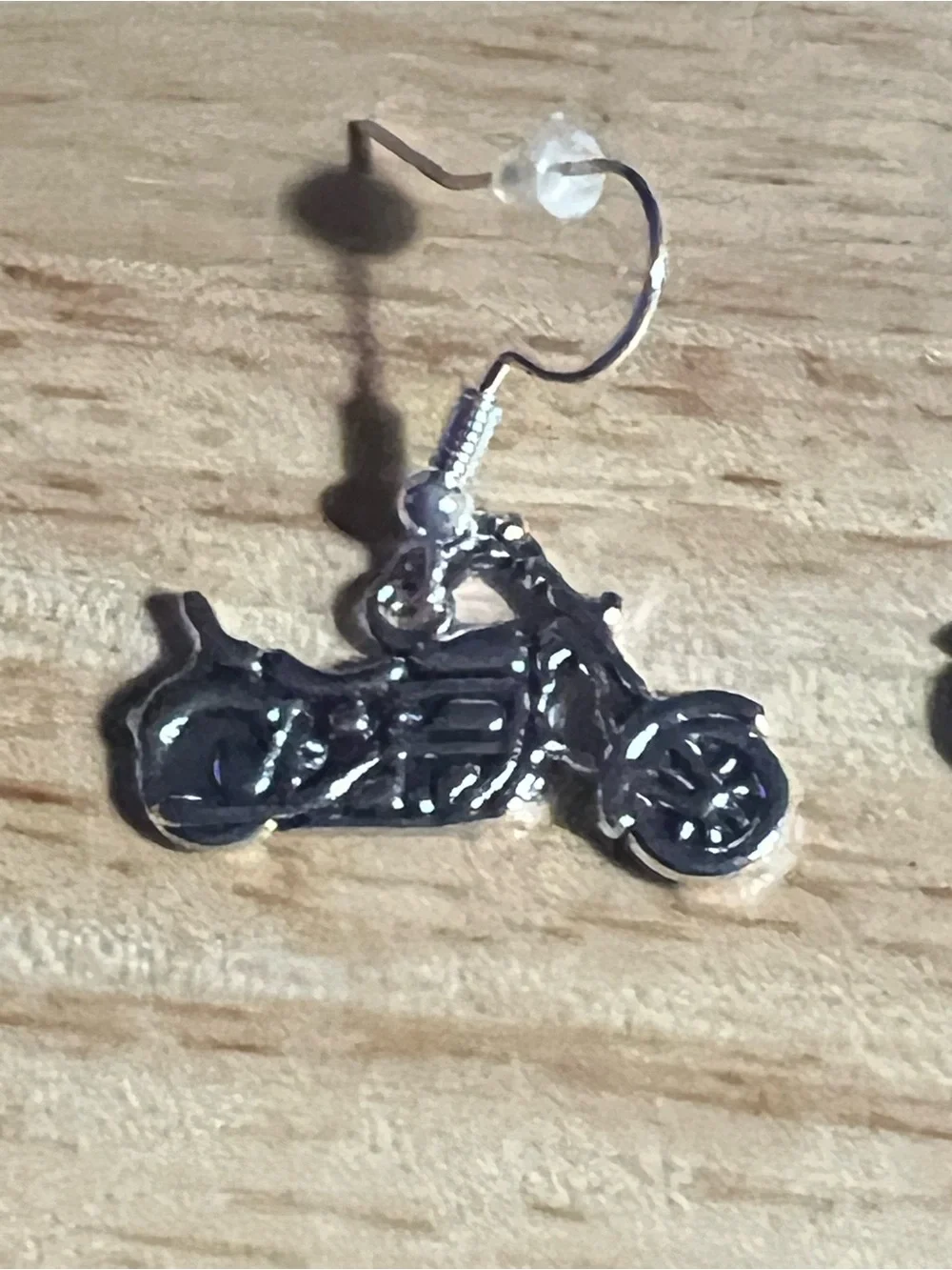 Silver Motorcycle Dangle Earrings - Women's Jewelry E170